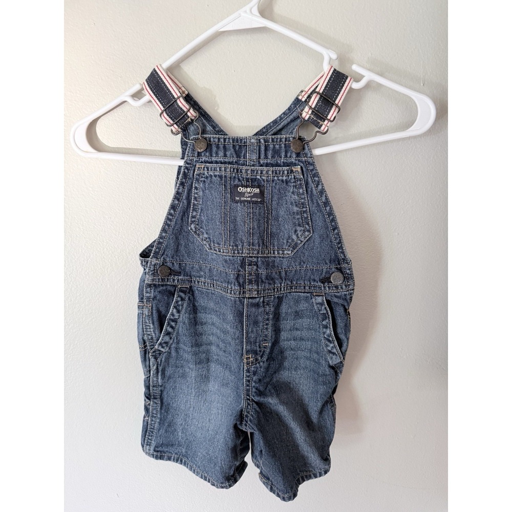 Baby OshKosh B'gosh‎ Blue Denim Overalls 18-24 Months with Red Stripes